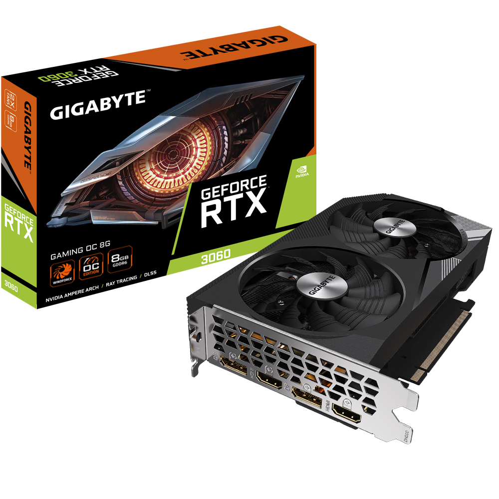 כרטיס מסך Gigabyte RTX 3060 Gaming OC 8GB 2.0 GDDR6 Dual Fan - Cryptech