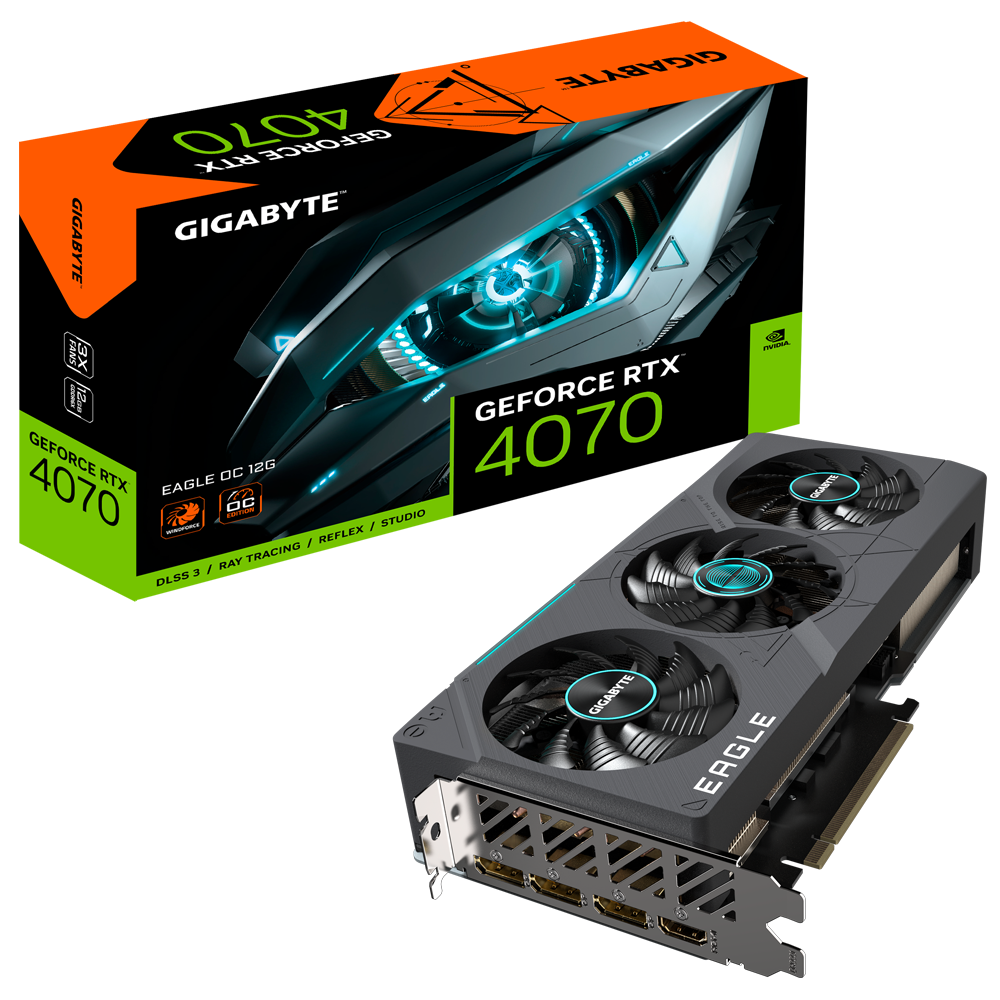 כרטיס מסך Gigabyte GeForce RTX 4070 EAGLE OC V2 12GB - Cryptech