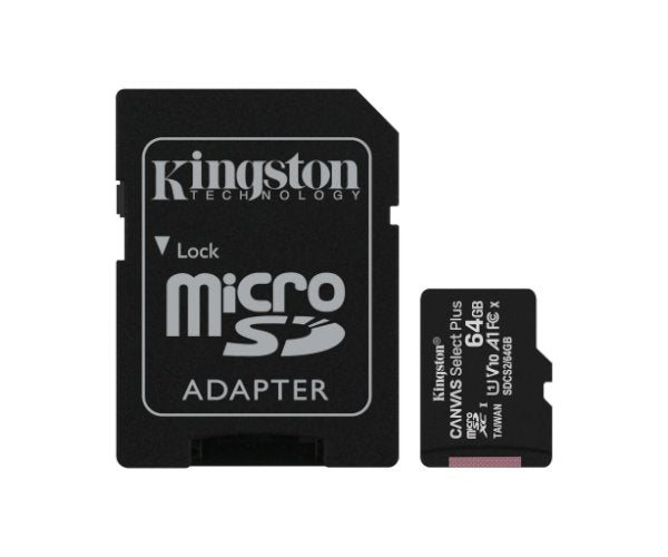 כרטיס זכרון Kingston 64GB UHS-1 Canvas Select Plus Adapter incl