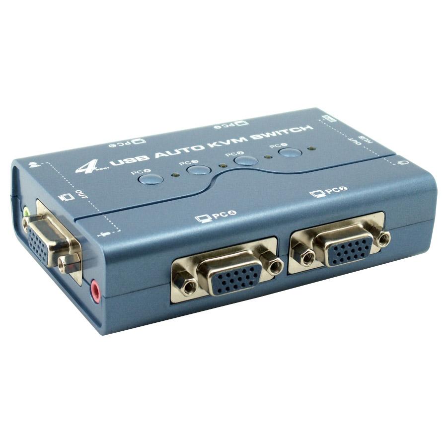 KVM 4 פורטים VGA USB