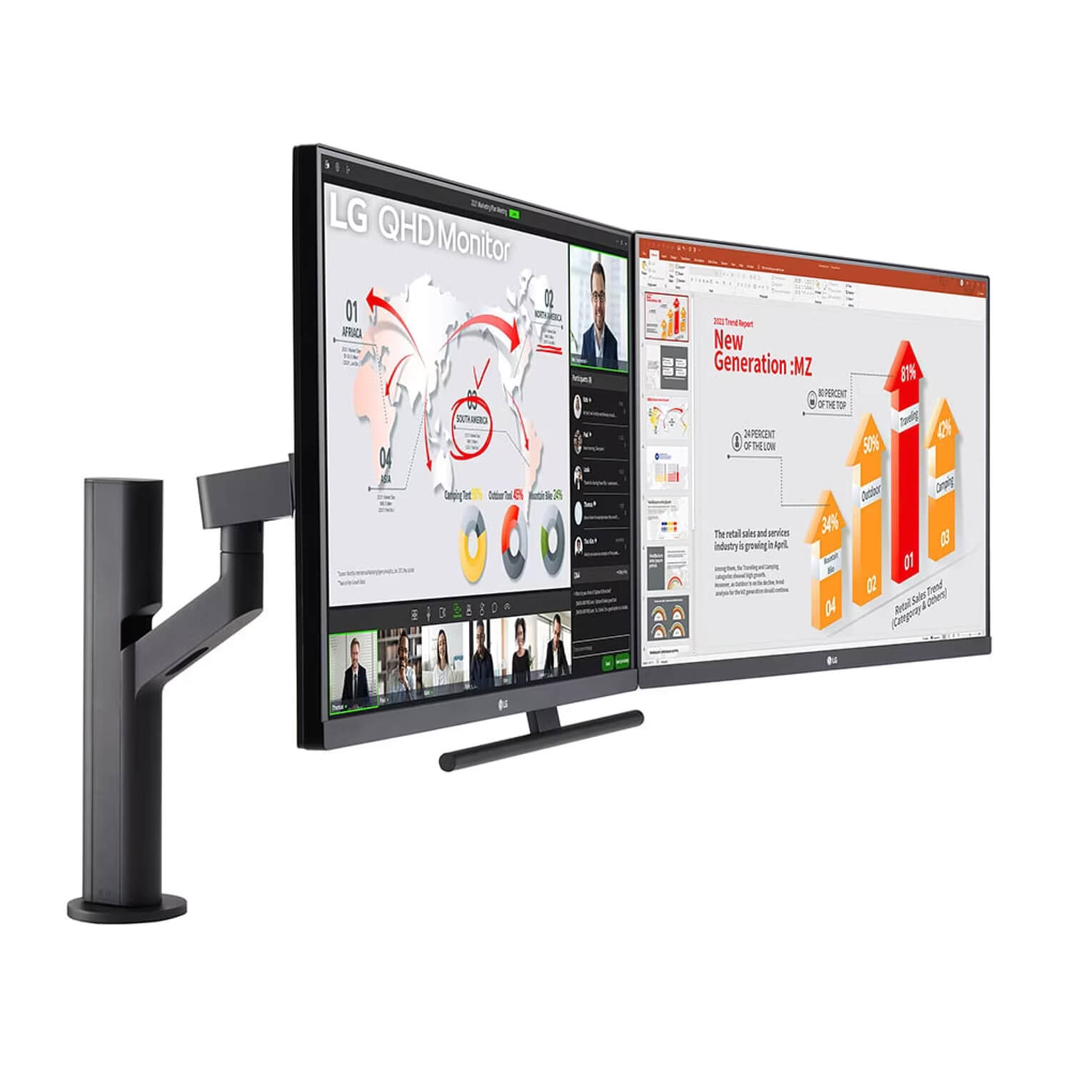 LG 27’’ QHD 75Hz 5ms USB-C PD65W Ergo Dual with Daisy Chain IPS Monitor