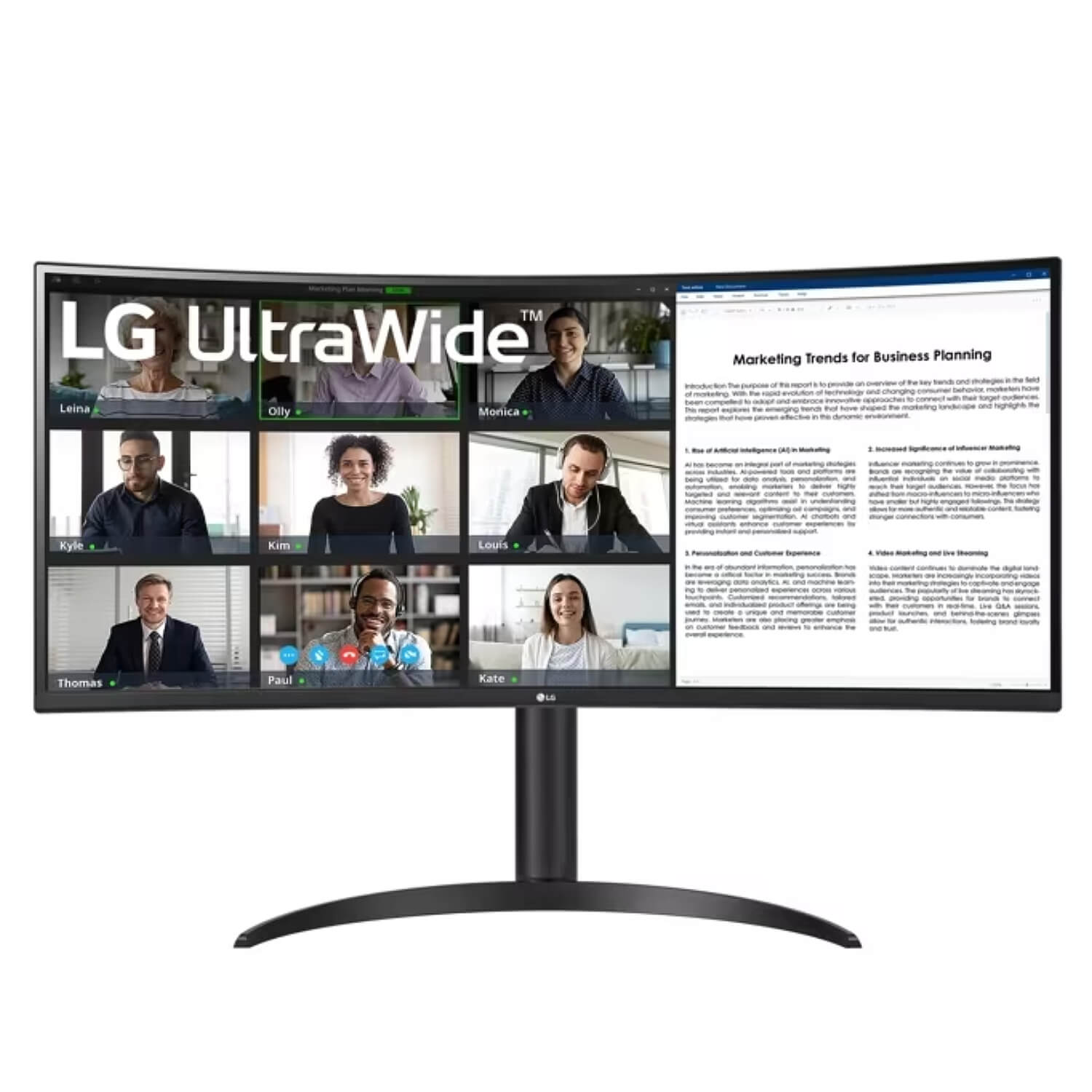 LG 34’’ WQHD 100Hz 5ms USB-C PD65W VA Curved Monitor