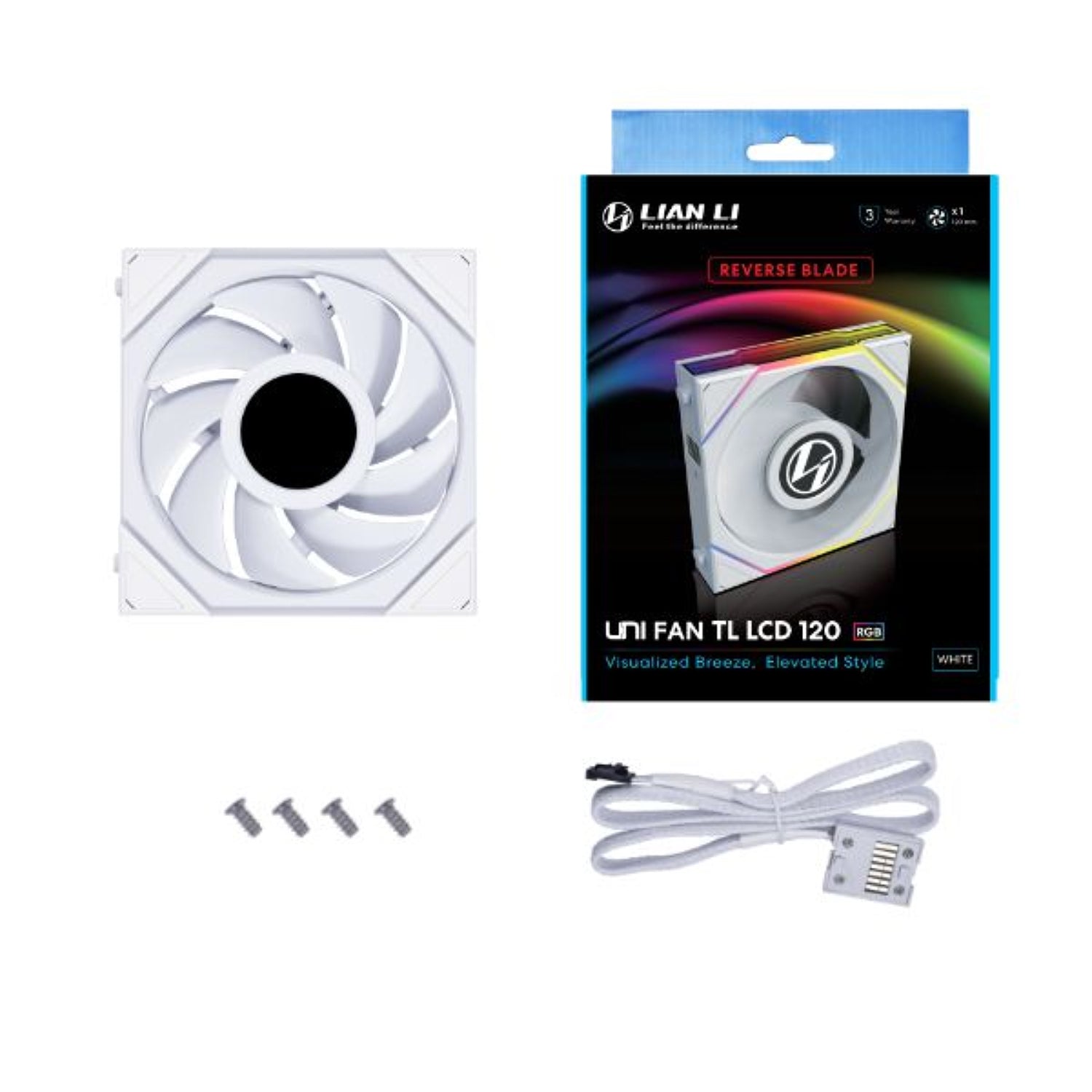 Lian-Li Cooler 120mm TL120 LCD Reverse UNI White Fan