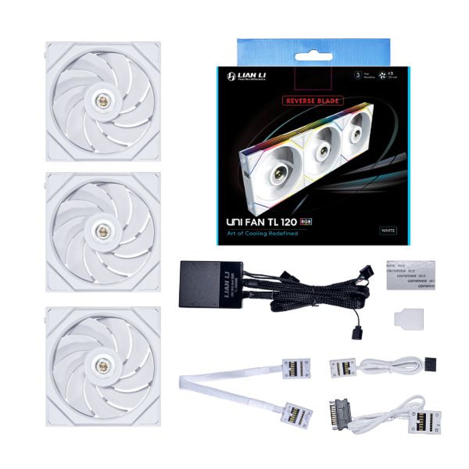 Lian-Li Cooler 120mm TL120 Reverse UNI White 3-Fan