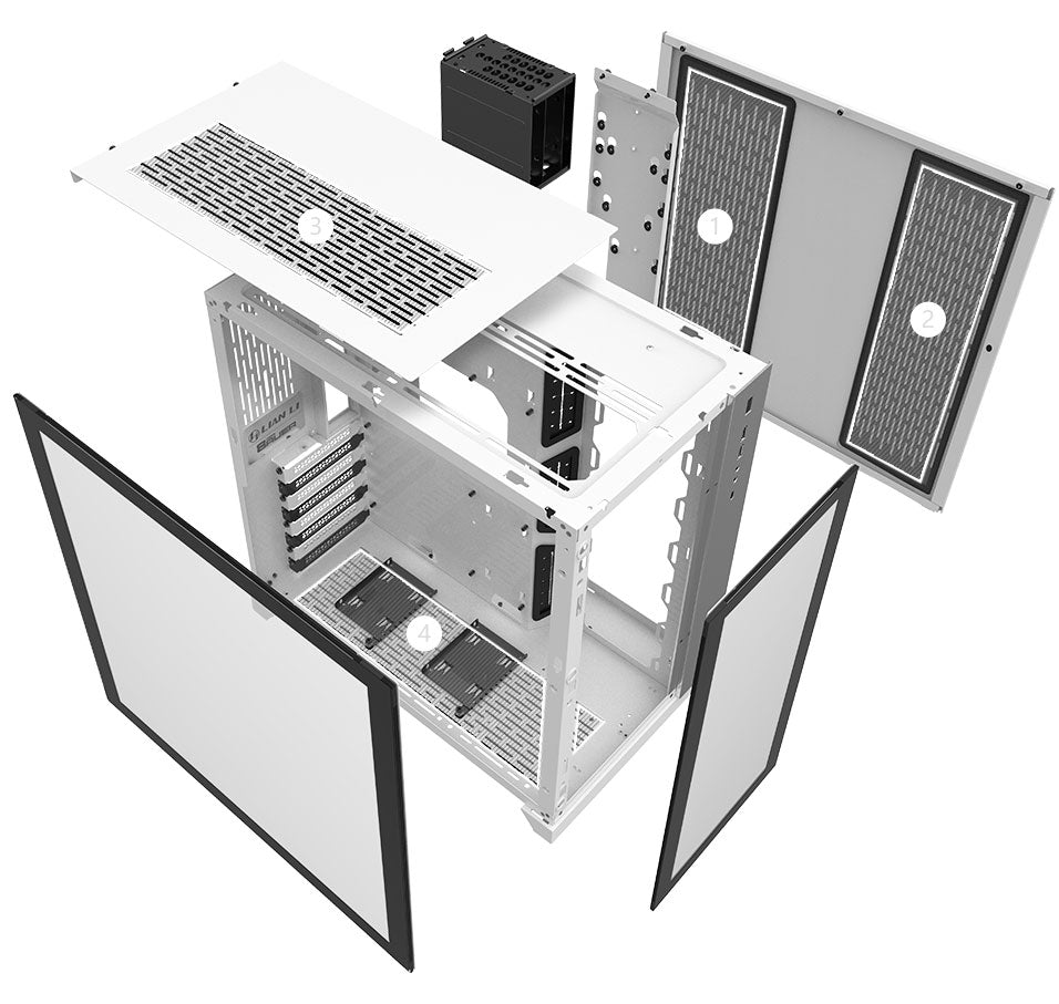 LIAN-LI Full Tower Case PC-011 Dynamic White