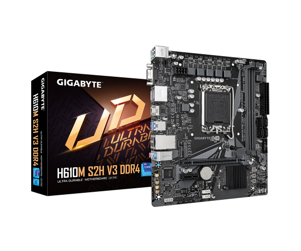 לוח למעבדי אינטל Gigabyte H610M S2H V3 Micro-ATX VGA DP HDMI