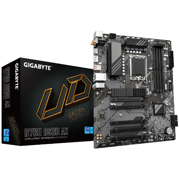 לוח אם אינטל Gigabyte B760 DS3H AX DDR5 ATX DP HDMI LGA1700 WIFI6 - Cryptech