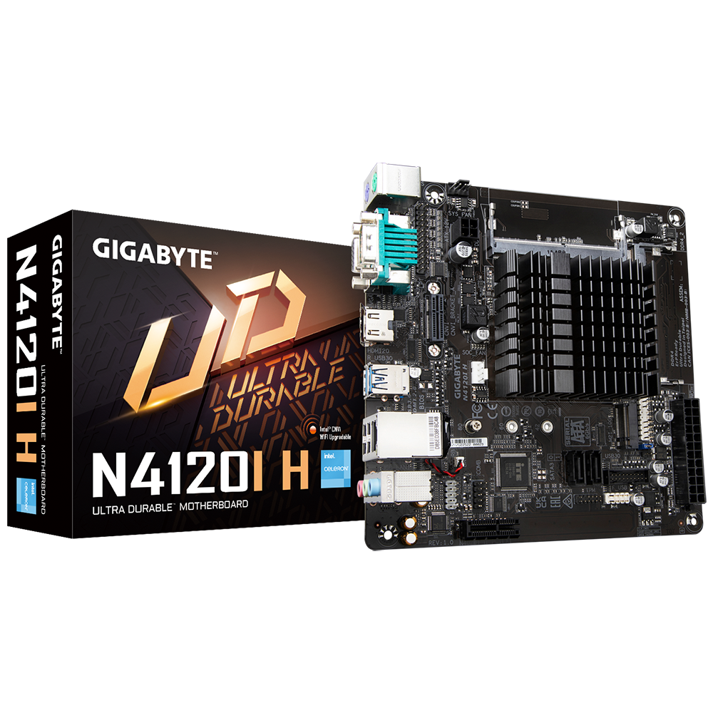 לוח עם מעבד Gigabyte N4120I H Mini-ITX With Intel Celleron N4120 - Cryptech