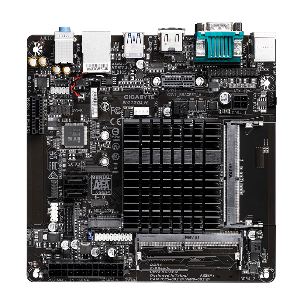 לוח עם מעבד Gigabyte N4120I H Mini-ITX With Intel Celleron N4120 - Cryptech