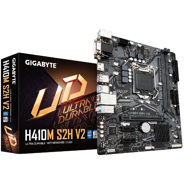 לוח דור 10 Gigabyte H410M S2H V2 1.7 M-Atx VGA DVI HDMI LGA1200 - Cryptech