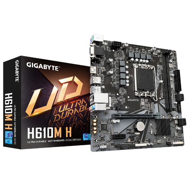 לוח לאינטל דור 12 Gigabyte H610M H DDR5 VGA HDMI - Cryptech