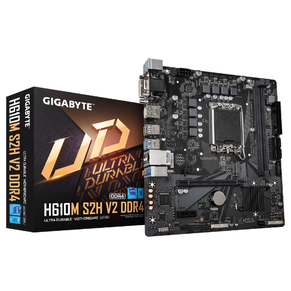 לוח למעבדי אינטל Gigabyte H610M S2H V2 Micro-ATX VGA DVI DP HDMI - Cryptech