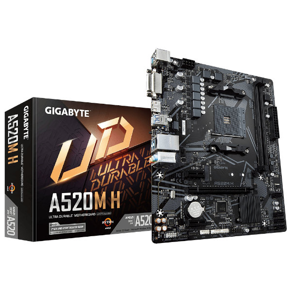 לוח אם למעבדי Gigabyte A520M H 1.2 AM4 AMD Ryzen - Cryptech