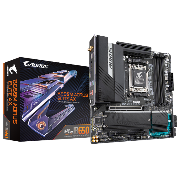 לוח Gigabyte B650M AORUS ELITE AX For AMD AM5 WIFI - Cryptech