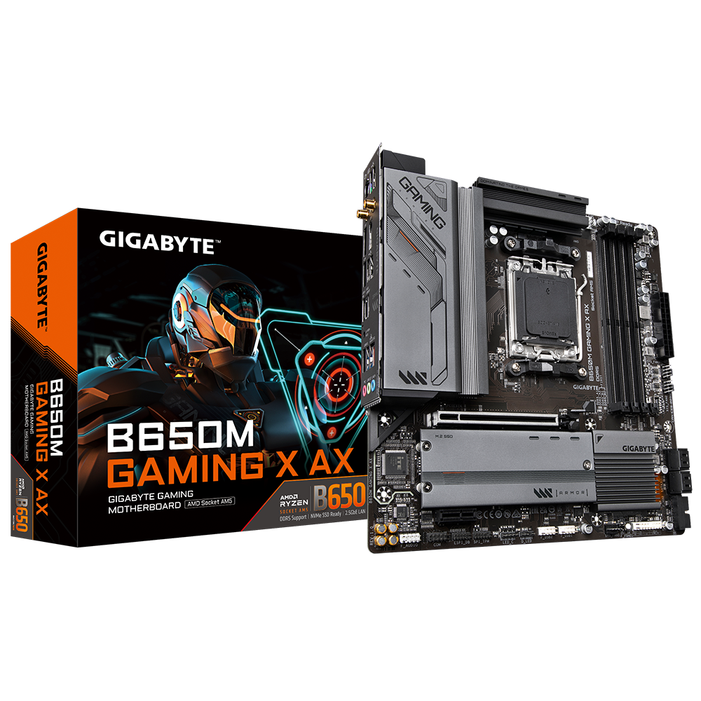 לוח Gigabyte B650M Gaming X AX 1.1 WIFI BT for AMD Zen4 AM5 DDR5 - Cryptech