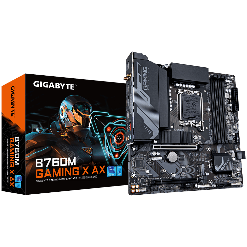 לוח אינטל דורות 12-14 Gigabyte B760M GAMING X AX 1.3 DDR5 Wifi BT