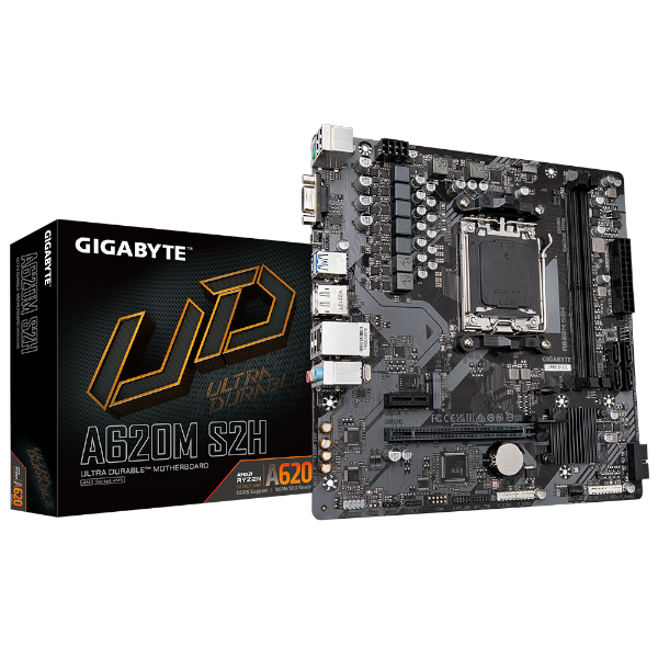 לוח למעבדי Gigabyte A620M S2H DDR5 Micro-Atx DP HDMI VGA AM5 AMD - Cryptech