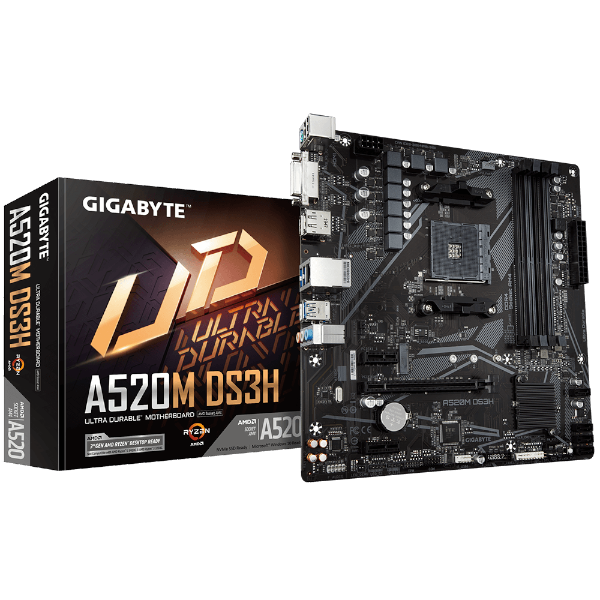 לוח למעבדי Gigabyte A520M DS3H 1.3 AM4 AMD Micro-Atx - Cryptech