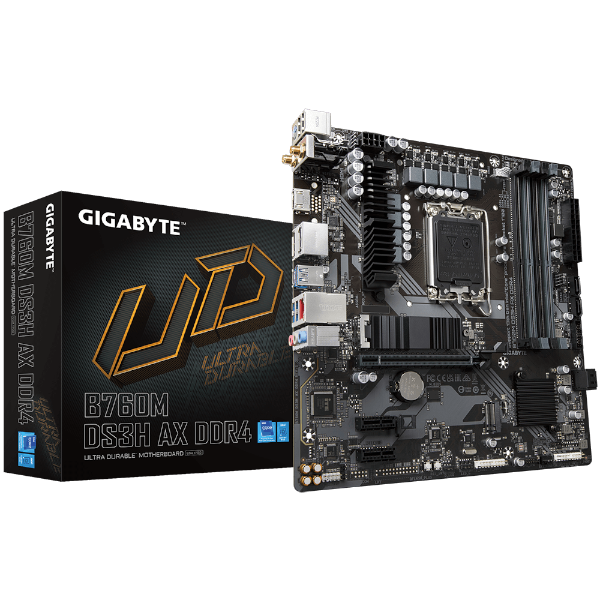 לוח Gigabyte B760M DS3H AX DDR4 1.2 Micro-ATX WIFI6 LGA1700 - Cryptech