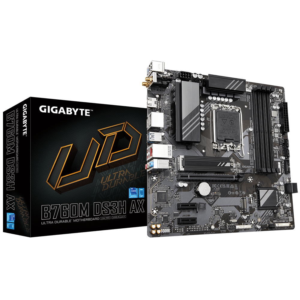 לוח Gigabyte B760M DS3H AX DDR5 Micro-ATX WIFI6 LGA1700 - Cryptech