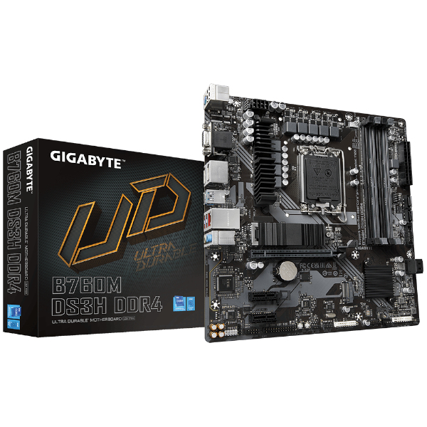 לוח Gigabyte B760M DS3H DDR4 LGA1700 MultiviewX4 Micro-Atx - Cryptech