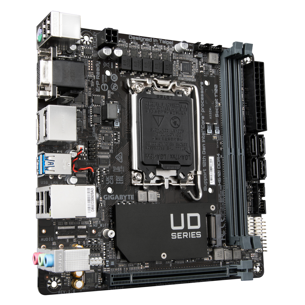 לוח אם Gigabyte H610i DDR4 Mini-ITX LGA1700 VGA HDMI 2XDP - Cryptech