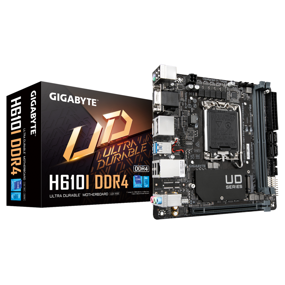 לוח אם Gigabyte H610i DDR4 Mini-ITX LGA1700 VGA HDMI 2XDP - Cryptech