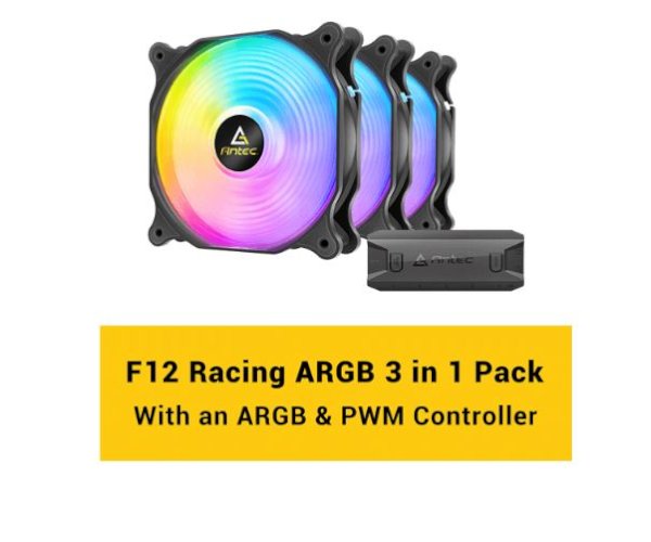 מאווררים למארז Antec F12 Racing 120mm ARGB 3 Pack Fan + Controller