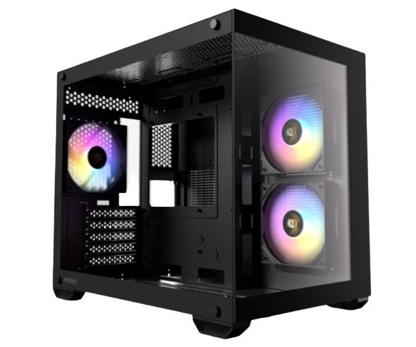 מארז Antec CX600M RGB Black Mini Tower tempered glass panel