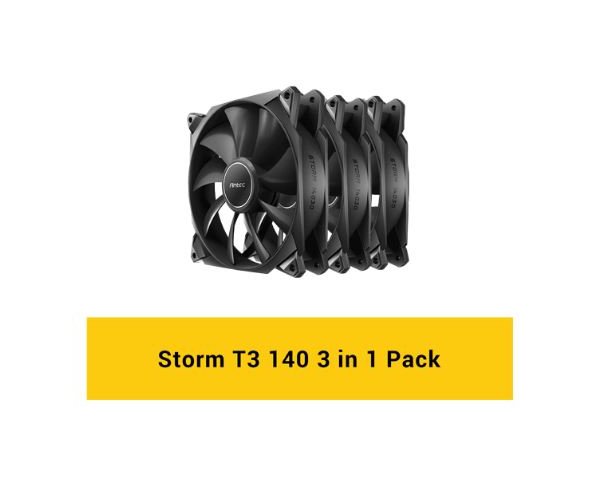 מאווררים למארז Antec Storm T3 140mm Black 3 Fan Pack