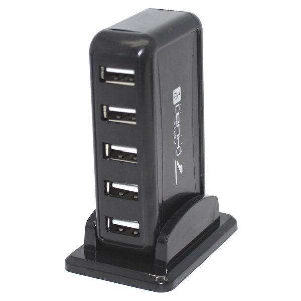 מפצל 7 PORT USB 2.0 אקטיבי כולל חיבור מתח - Cryptech