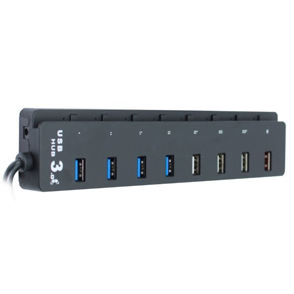 מפצל אקטיבי כולל חיבור מתח Gold-Touch 7 PORT USB 3.0 - Cryptech