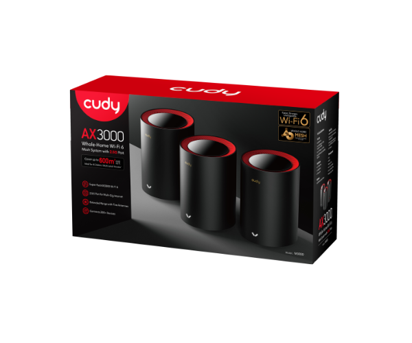 מגדיל טווח Cudy AX3000 Dual Band Wi-Fi 6 Mesh System M3000 3Pack