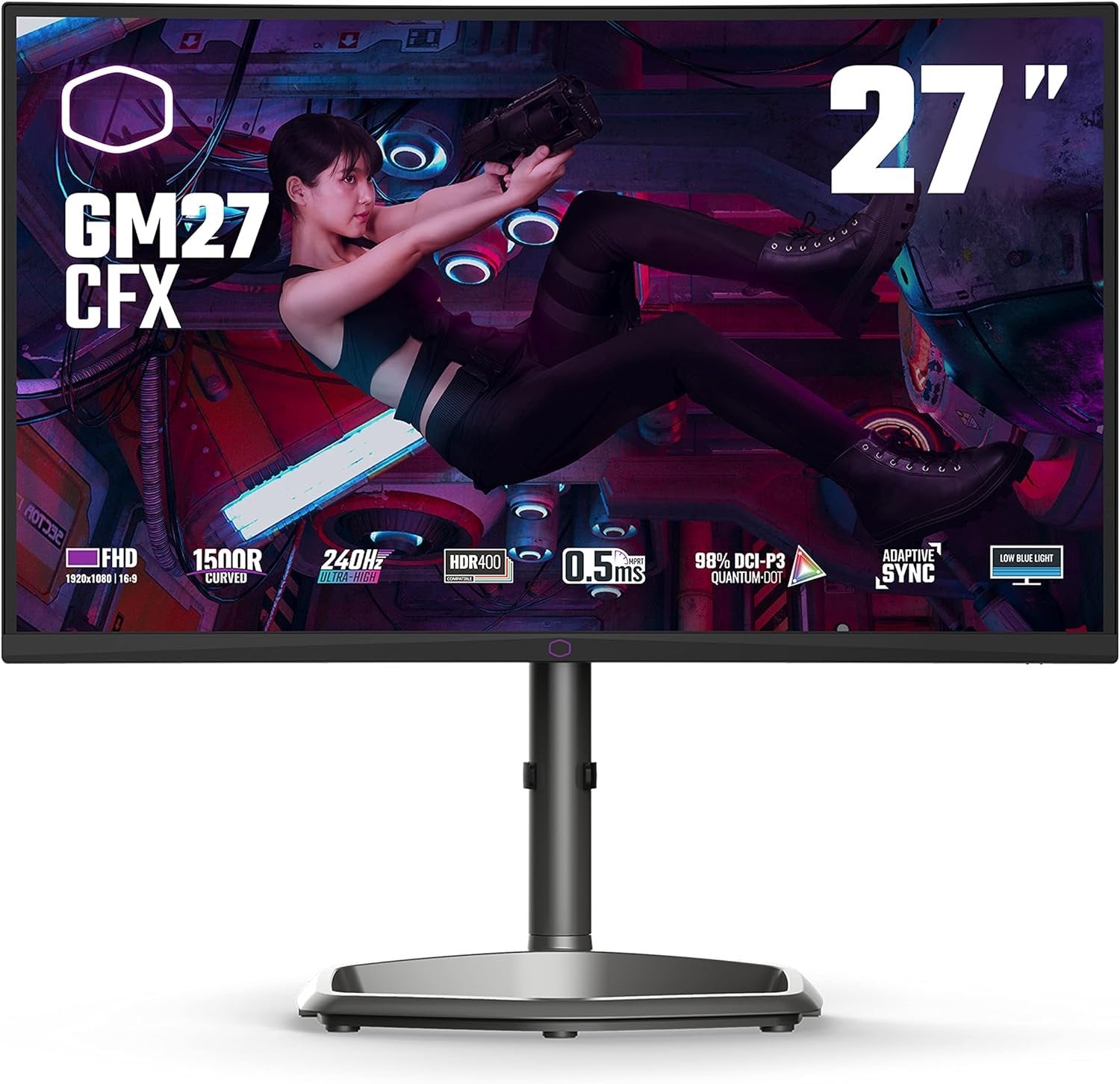 מסך קעור Cooler Master 27inch FHD 0.5ms VA 240hz HDR400 A-Sync