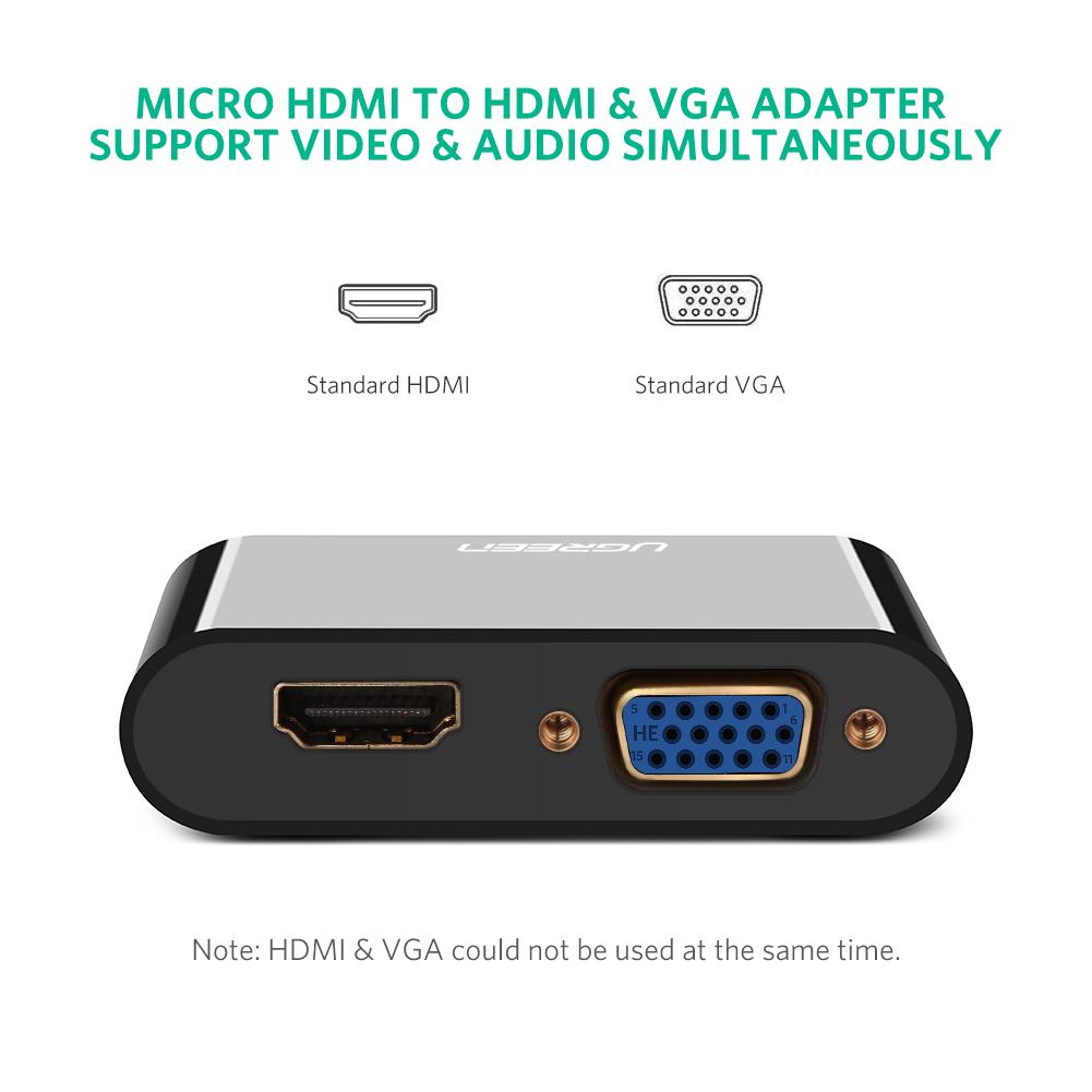 מתאם UGREEN MICRO HDMI TO HDMI/VGA M115 CONVERTER - Cryptech