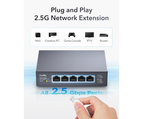 מתג Cudy 5 Port 2.5GB Unmanged Switch