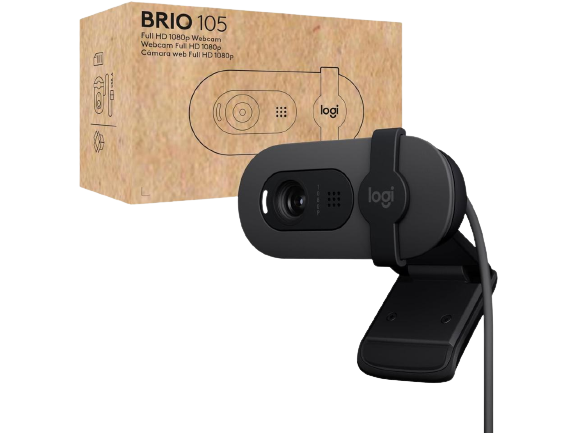 מצלמת רשת LOGITECH BRIO 105 FHD Built in Mic Auto Brightness - Cryptech