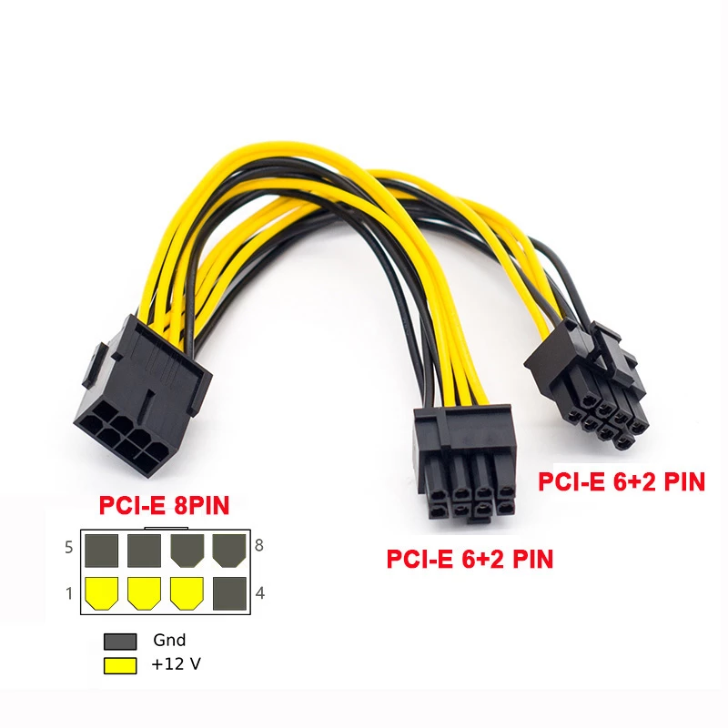 מפצל PCIE - מ 8 ל שני יציאות 6 + 2