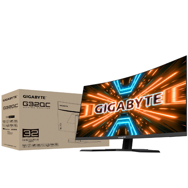 מסך גיימינג Gigabyte G32QC 2K QHD VA 31.5 1ms 165Hz HDR400 Curved - Cryptech