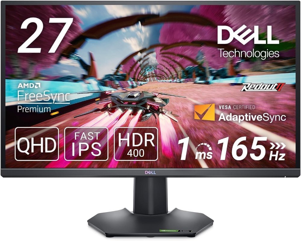 מסך גיימינג Dell 27 QHD 165Hz 1Ms Fast IPS 1Ms FreeSync+G-Sync - Cryptech