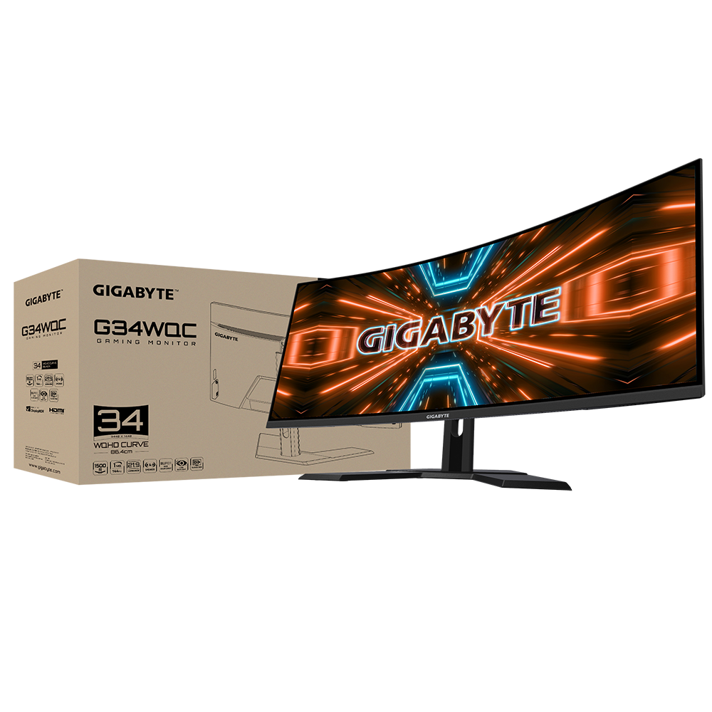 מסך גיימינג קעור GIGABYTE G34WQC 34’ WQHD 144HZ 1MS