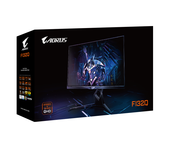 מסך גיימינג AORUS FI32Q 2k SS IPS 165HZ-170Hz OC 1MS kvm 8BIT HDR