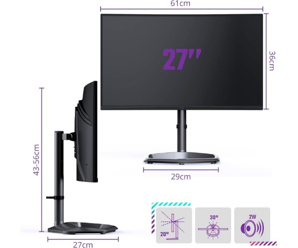 מסך קעור Cooler Master 27inch FHD 0.5ms VA 240hz HDR400 A-Sync