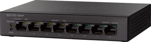 מתג לא מנוהל Cisco 8 PORT POE 4+4 SG110/CBS110 - Cryptech