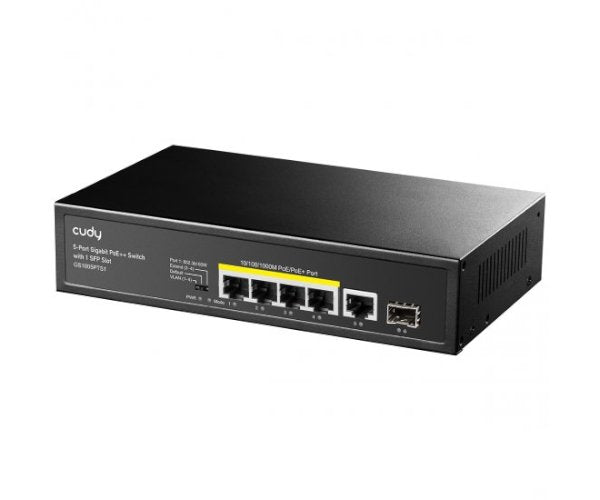 מתג לא מנוהל CUDY GS1005PTS1 5PORT 1GB POE 1XSFP total 120W