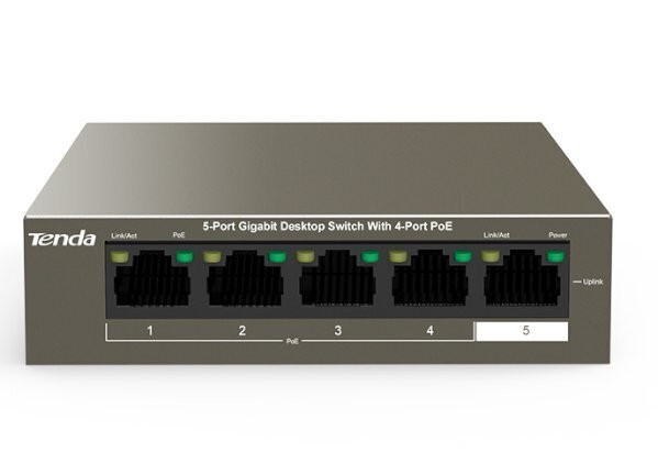 מתג לא מנוהל Tenda 5 Port With 4 PORT POE Gigabit Switch 63W - Cryptech