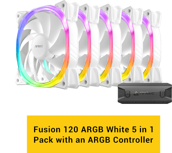 מאוררים למארז Antec Fusion 120mm ARGB 5 PACK Fan And Conntroller - Cryptech