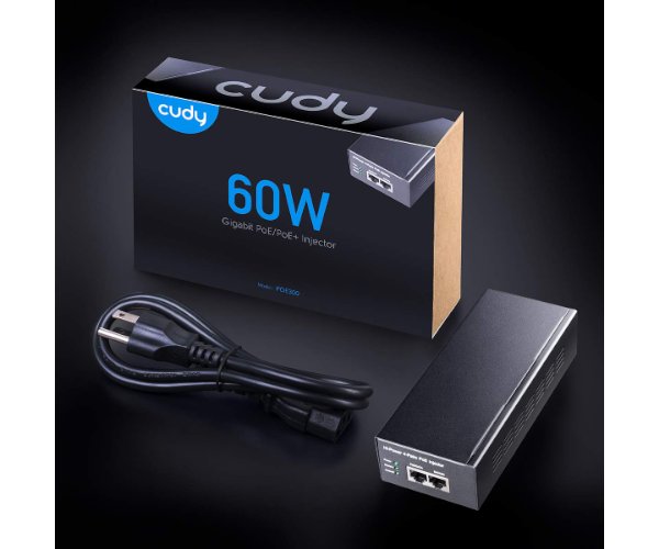 מזרק Cudy 60W Gigabit PoE Injector Adapter up to 100 Meters