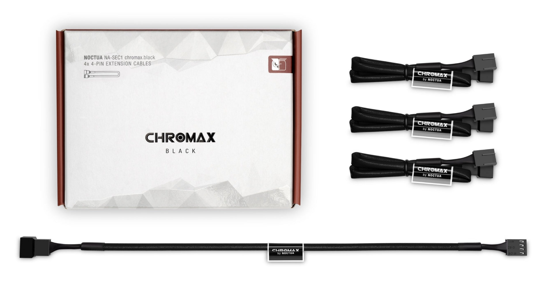 NOCTUA NA-SEC1 CH.BK CHROMAX.BLACK 4 PIN 30CM EXTENSION CABLE BLACK - Cryptech