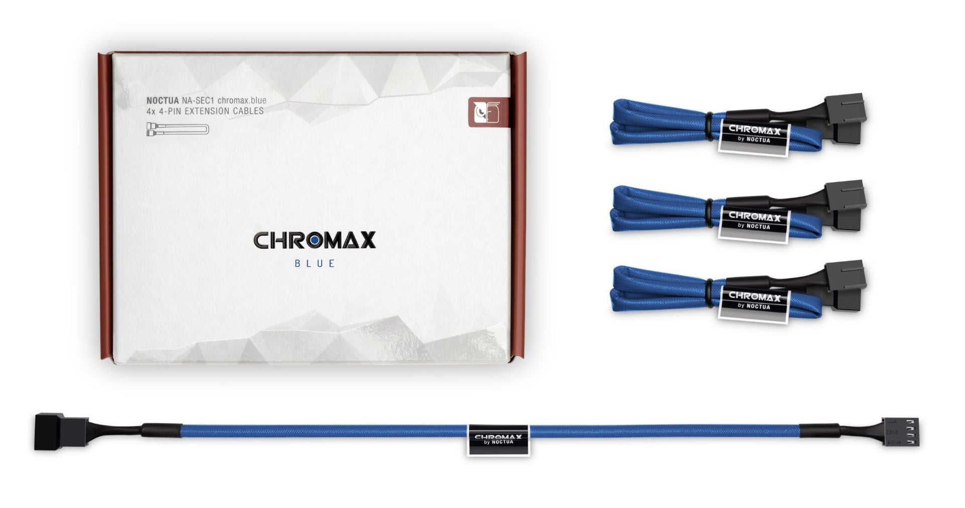 NOCTUA NA-SEC1 CH.BU CHROMAX.BLUE 4 PIN 30CM EXTENSION CABLE BLUE - Cryptech